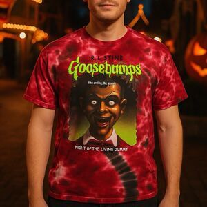 Goosebumps‎ T-Shirt Mens Red Tie Dye Dummy Haunted 90's Horror Graphic Size M